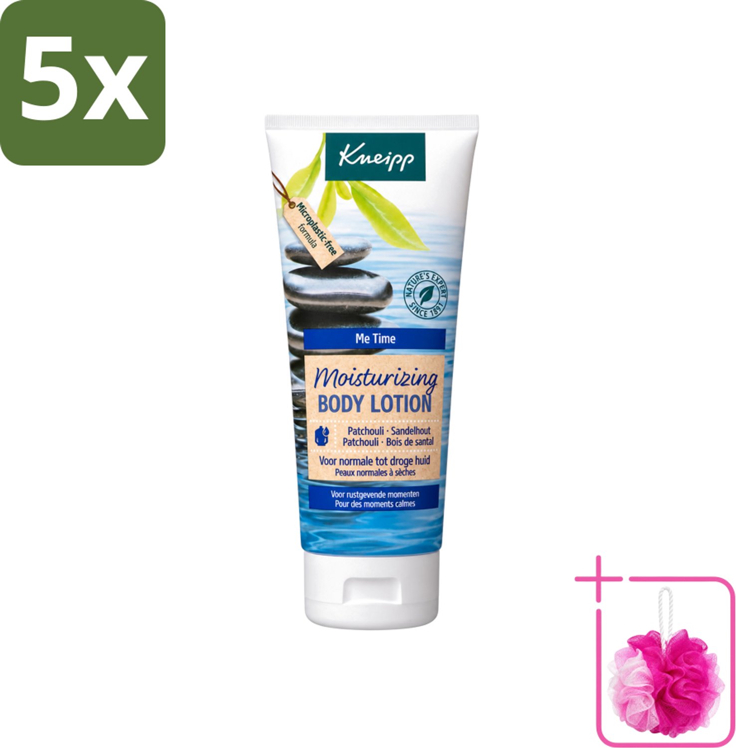 5 x Kneipp - Body lotion - Me‑Time - Patchouli & Sandelhout - 200 ml - Bulkverpakking - Kneipp Bodylotion Me-Time - Douchemop - Rustgevende bodylotion