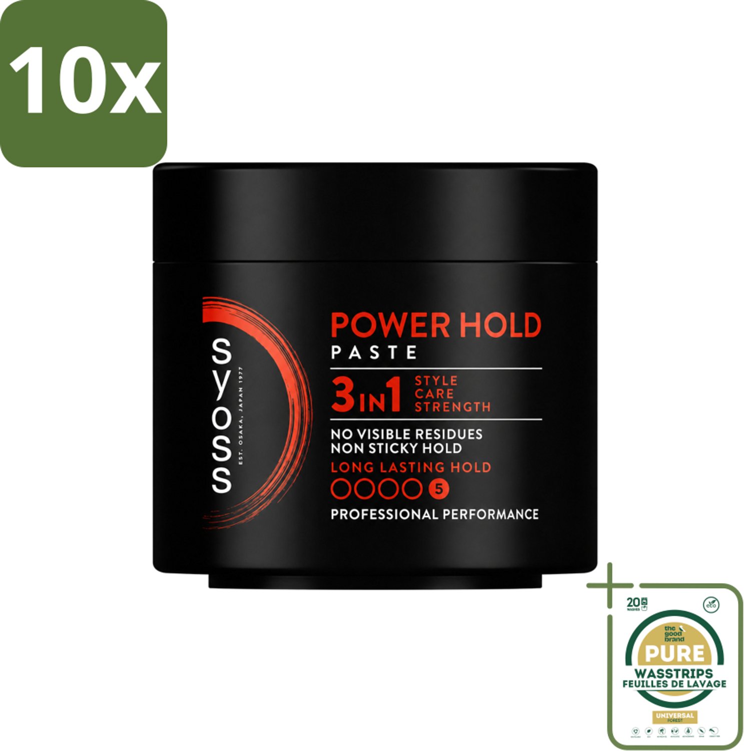 10 x SYOSS - Power hold 150 ml - Haarpaste - Sterke Fixatie - 150ml - Wasstrips - Haarpaste - Krachtige Fixatie - Haartypen - Haartypen Styling - Haartypen Verzorging