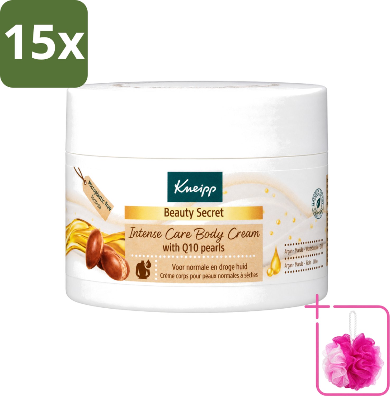15 x Kneipp - Body crème - Beauty Secret - Met Q10 parels - 200 ml - Bulkverpakking - Beauty secret - Douchemop - Huid verzorging