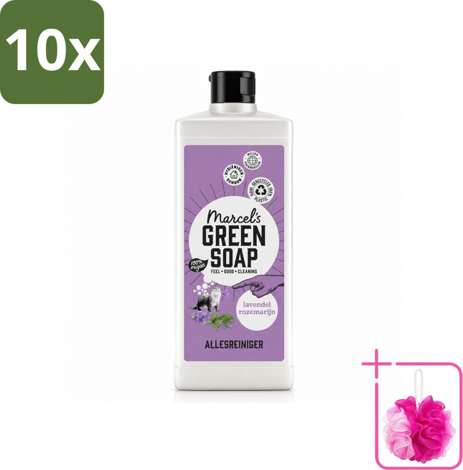10 x Marcel's Green Soap - Allesreiniger - Lavendel & Rozemarijn - Natuurlijk & effectief - 750 ml - Bulkverpakking - Allesreiniger - Douchemop - Natuurlijke reiniger
