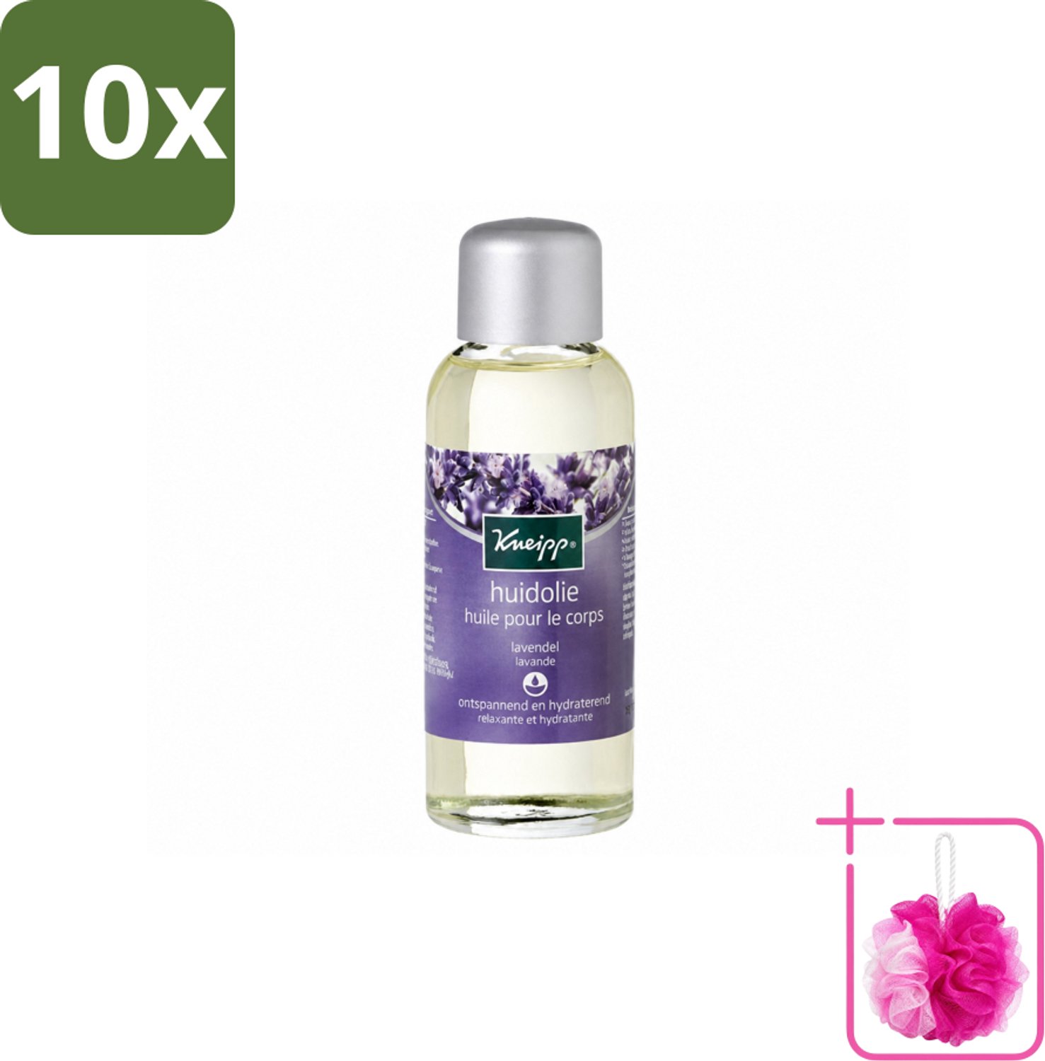 10 x Kneipp - Huidolie - Relaxing - Lavendel - Trekt snel in - 100 ml - Bulkverpakking - Ontspanning - Douchemop - Huidverzorging