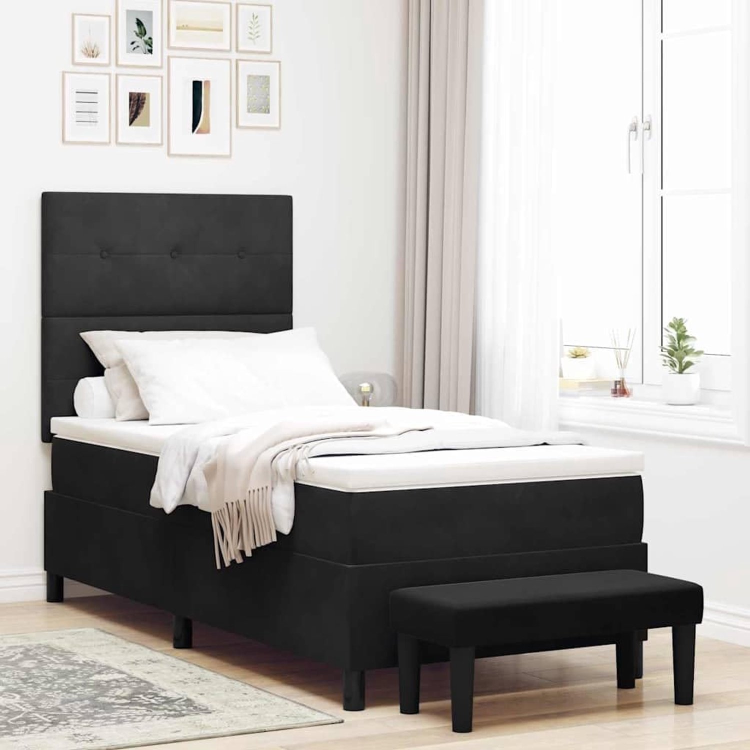 Boxspringbed Modern minimalistisch Model A Zwart 90x190