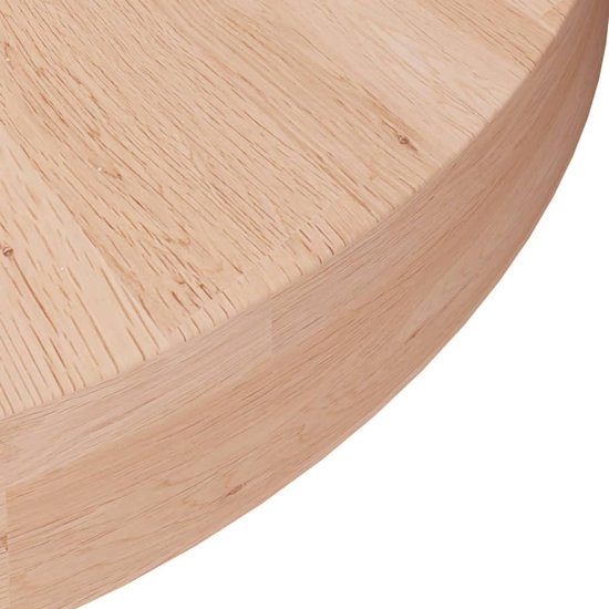 Tafelblad Ø 40 x 4 cm van onbehandeld massief eikenhout, middenbruin met dichte nerf, ideaal voor salontafels, bijzettafels of als meubelplaat, onderhoudsvriendelijk — afbeelding 3