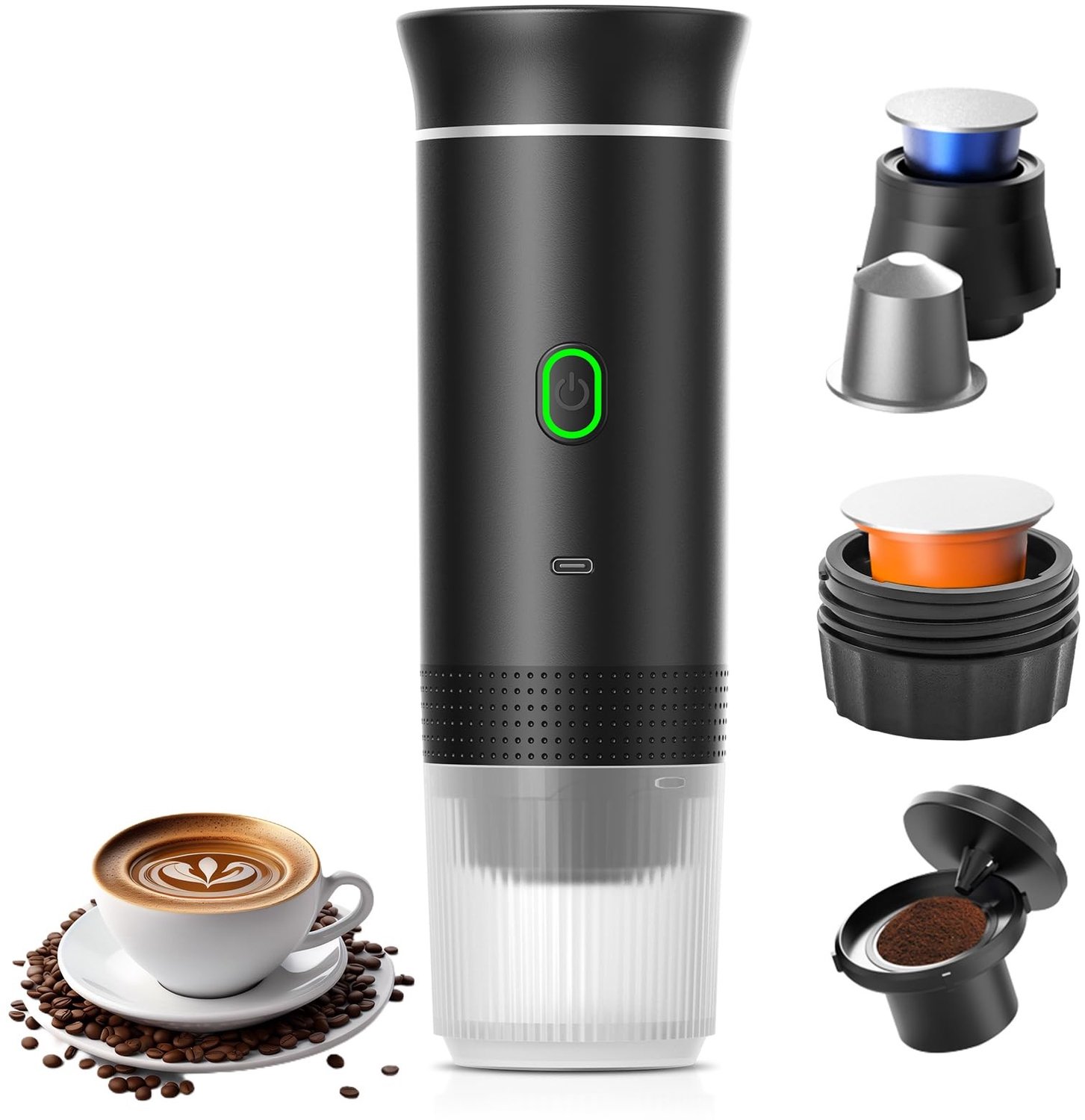 Draagbare Espresso Machine voor Auto, Camping en Kantoor - 60ml