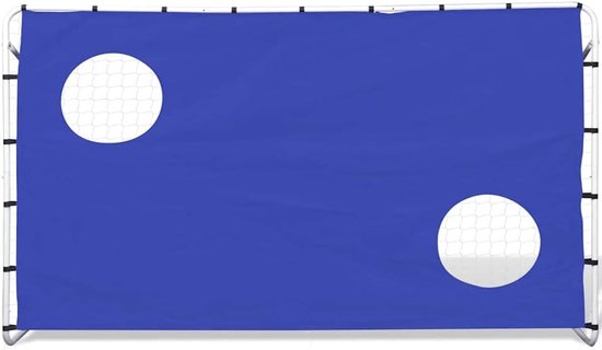 Voetbaldoel met doelwand, 240 x 92 x 150 cm, staal, boutenplaats, tuin, training, voetbal voor kinderen en volwassenen — afbeelding 2