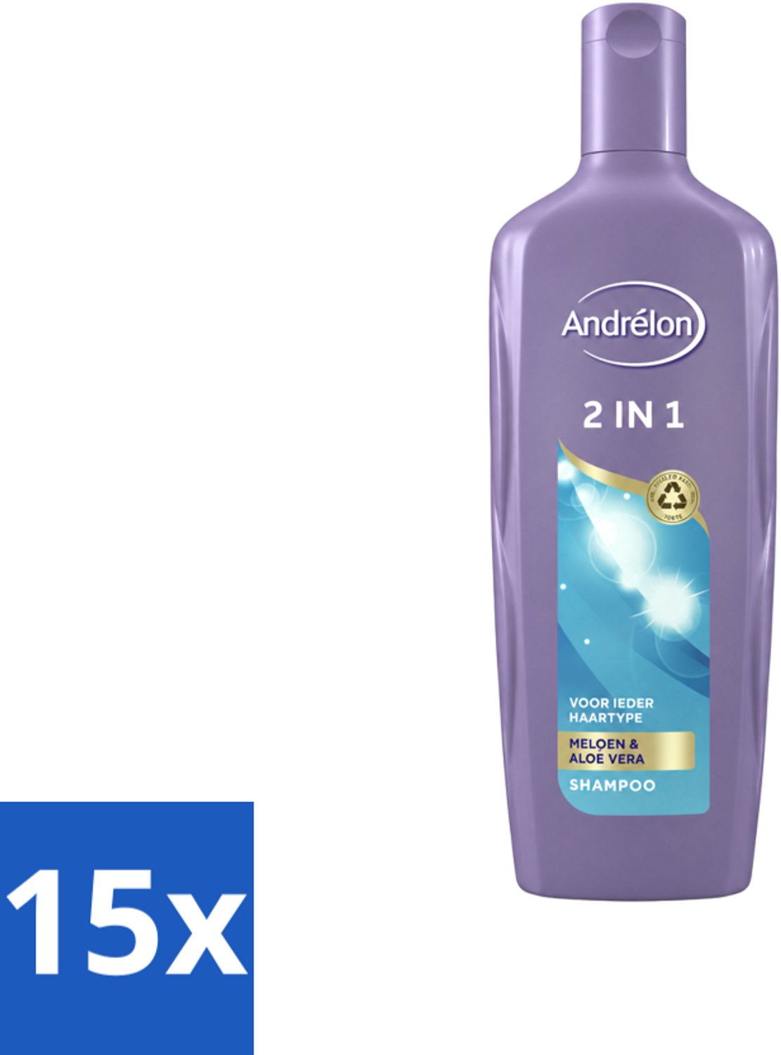 15 x Andrélon - 2-in-1 - Shampoo - Reinigt & Verzorgt - 300 ml - Voordeelverpakking - 15 stuks