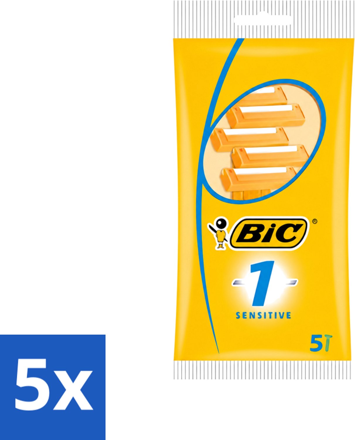 5 x Bic - Scheermesjes - Sensitive - Enkel Mesje - Wegwerpmesjes - 5 Scheermesjes - Voordeelverpakking - 5 stuks