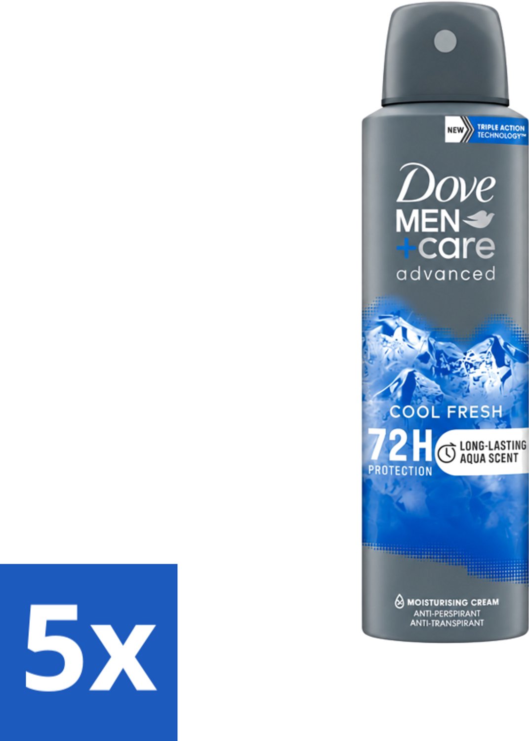 5 x Dove - Deodorant - Men Care Cool Fresh - Verfrissend en langdurige bescherming - 150 ml - Voordeelverpakking - 5 stuks
