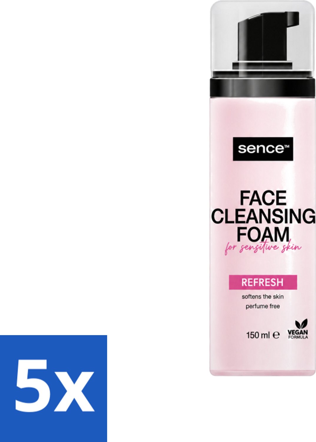 5 x Sence - Gevoelige Huid - Gezichtsreiniger - Foam - 150 ml - Voordeelverpakking - 5 stuks