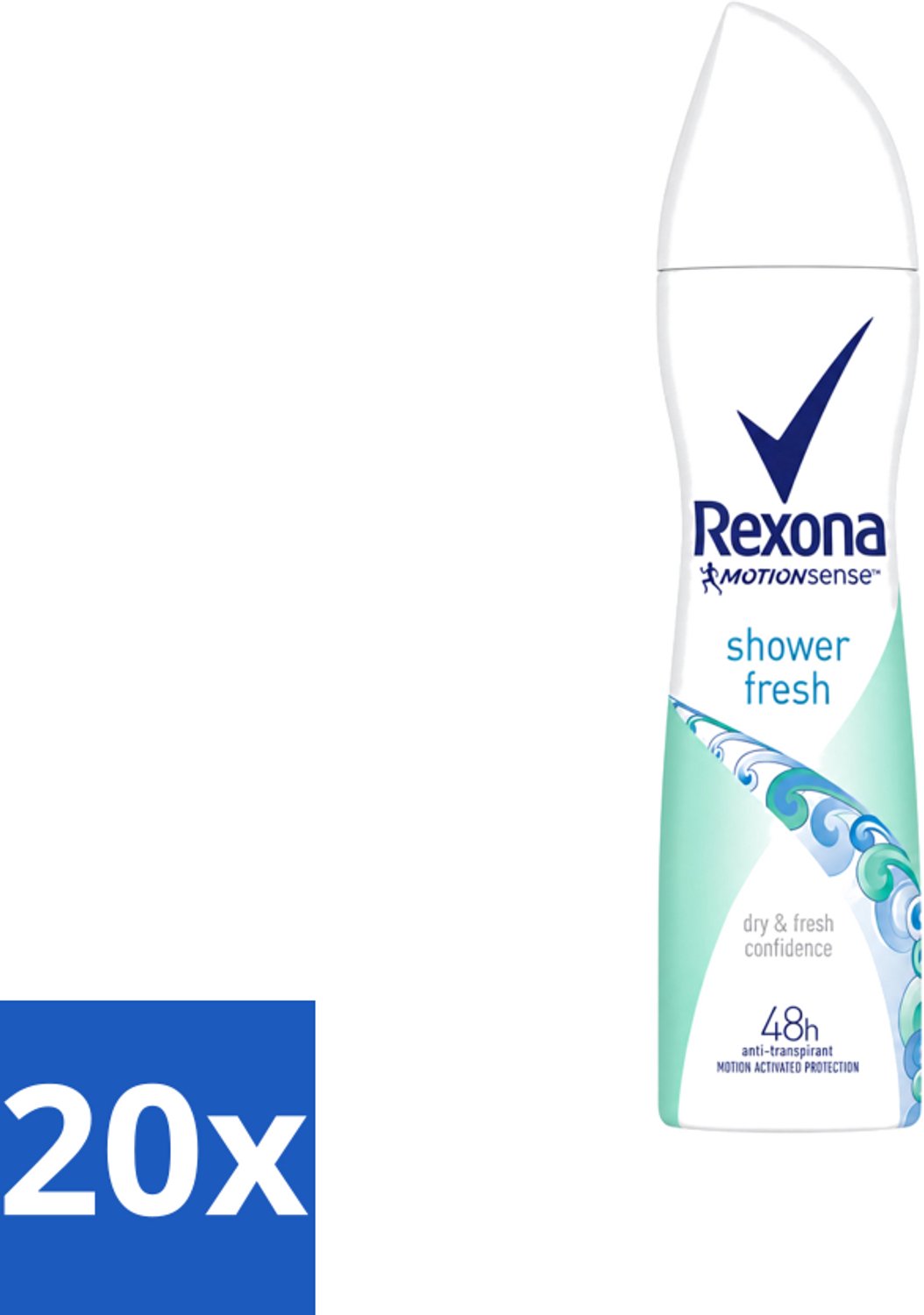 20 x Rexona - Shower Fresh - Deodorant Spray - Anti-transpirant - 150 ml - Voordeelverpakking - 20 stuks