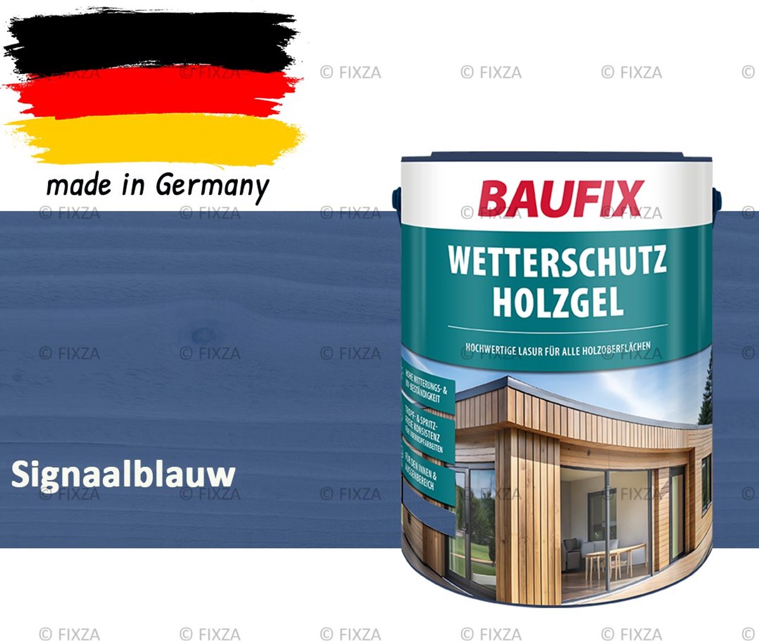 BAUFIX Buitenbeits – Signaalblauw – Zijdeglans – 5 Liter – Voor Schutting, Tuinhuis & Blokhut – UV- & Weerbestendig