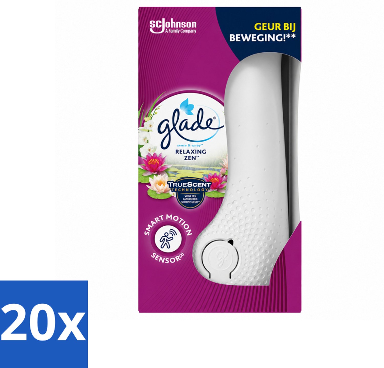 20 x Glade - Houder Sense & Spray - Relaxing Zen - 18 ml - Voordeelverpakking - 20 stuks