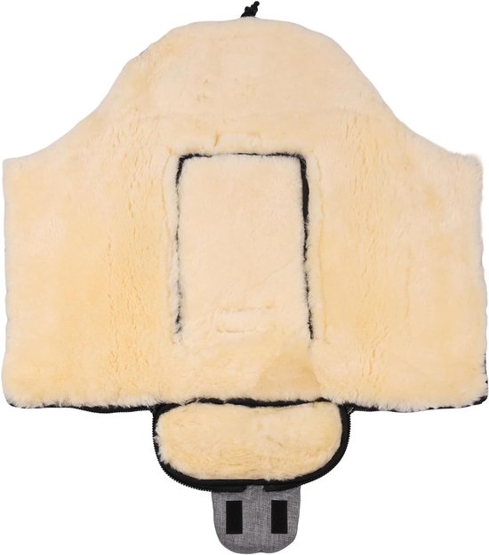 Voetenzak Winter voetenzak Buggy Lambskin voetenzak Baby Schelpen Wandelwagen kuipen en Zachte reiswiegen Gemaakt van Medisch Bont Wind en Waterafstotend (Lichtgrijs Melange) — afbeelding 5