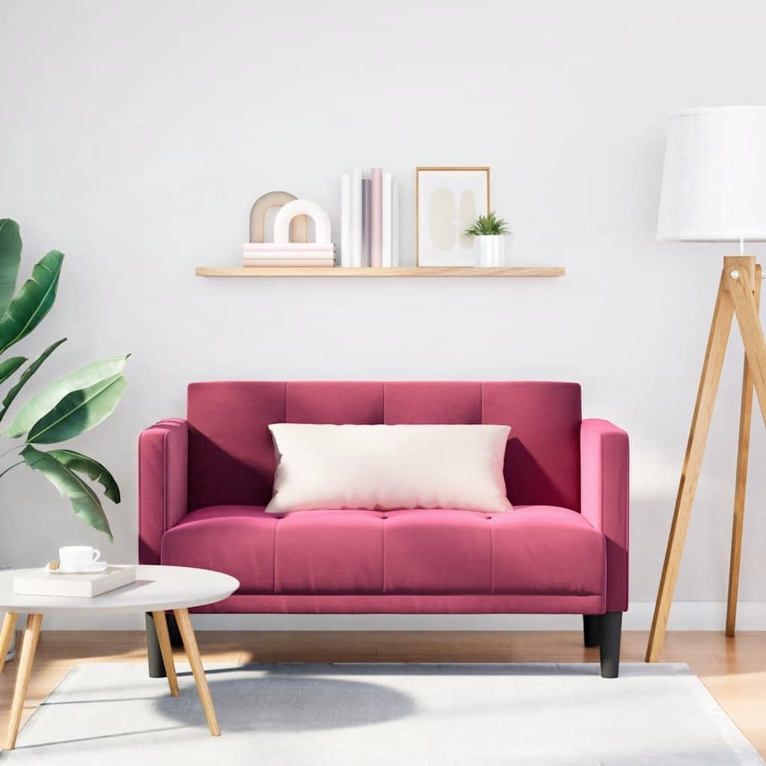 Wijnrood, 111 cm, fluwelen stoffen bekleding met schuimrubberen veer-combinatie voor optimaal comfort en duurzame stabiliteit door robuust multiplex frame, perfect