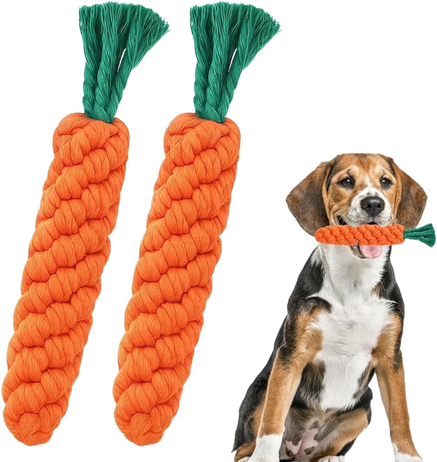 Kauwspeelgoed voor puppy's, tandreiniging, puppy, wortel, touw, speelgoed, gevlochten, interactief hondenspeelgoed, puppy voor kleine, middelgrote puppy's, 22 cm