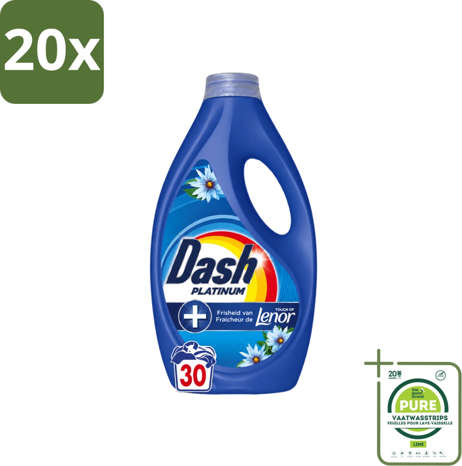 20 x Dash – Wasmiddel – Zeebries – 1350 ml - Grootverpakking - Vaatwasstrips - Zeebries - Frisse Geur - Wasmiddel - Vlekverwijdering - Reiniging