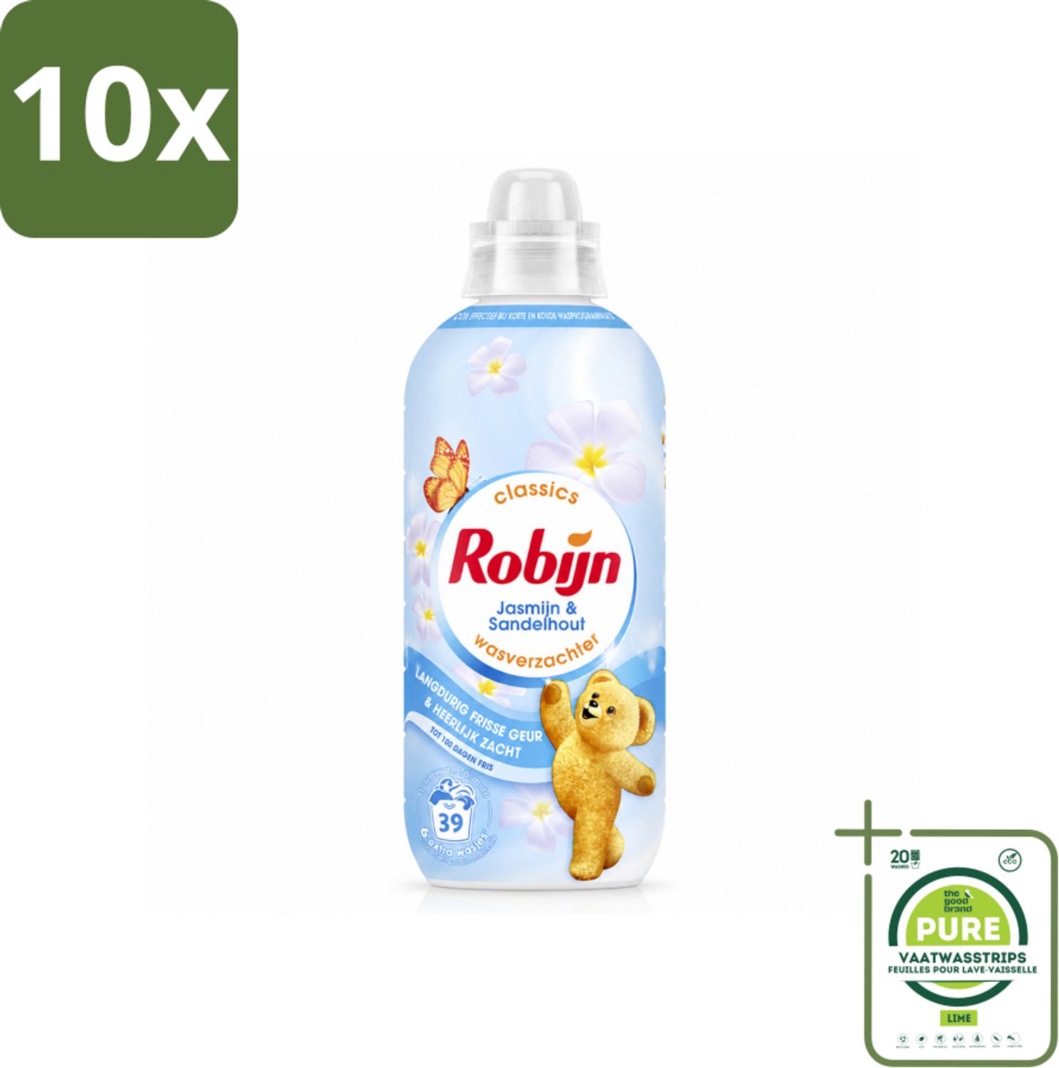 10 x Robijn – Wasverzachter – Jasmijn & Sandelhout – 780 ml - Grootverpakking - Vaatwasstrips - Wasverzachter - Wasverzachter Jasmijn - Wasverzachter Sandelhout - Wasverzachter Voor Kleding - Wasverzachter Voor Linnen