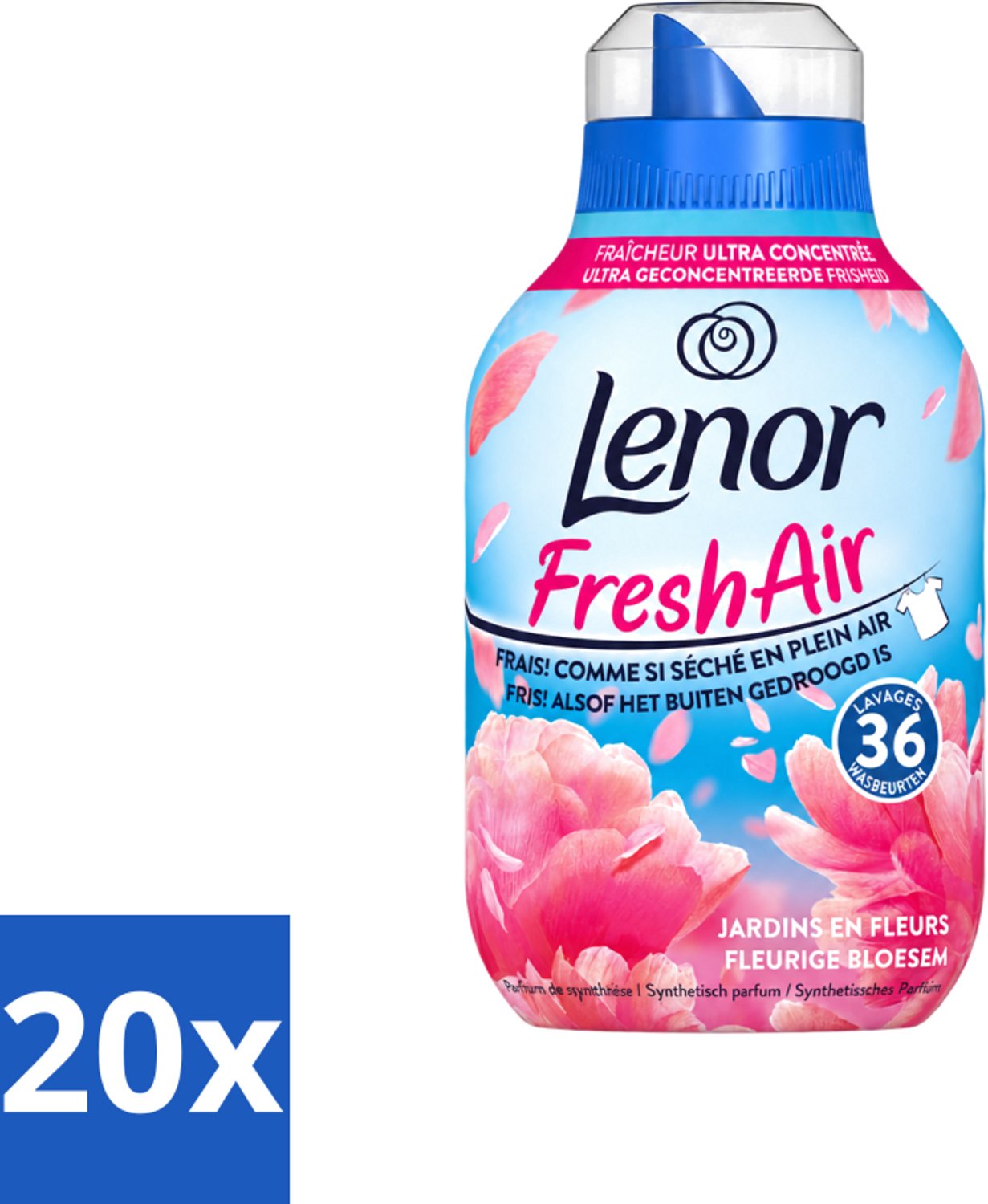 20 x Lenor - Wasverzachter - Fresh Air - Fleurige Bloesem - 36 Wasbeurten - Voordeelverpakking - 20 stuks