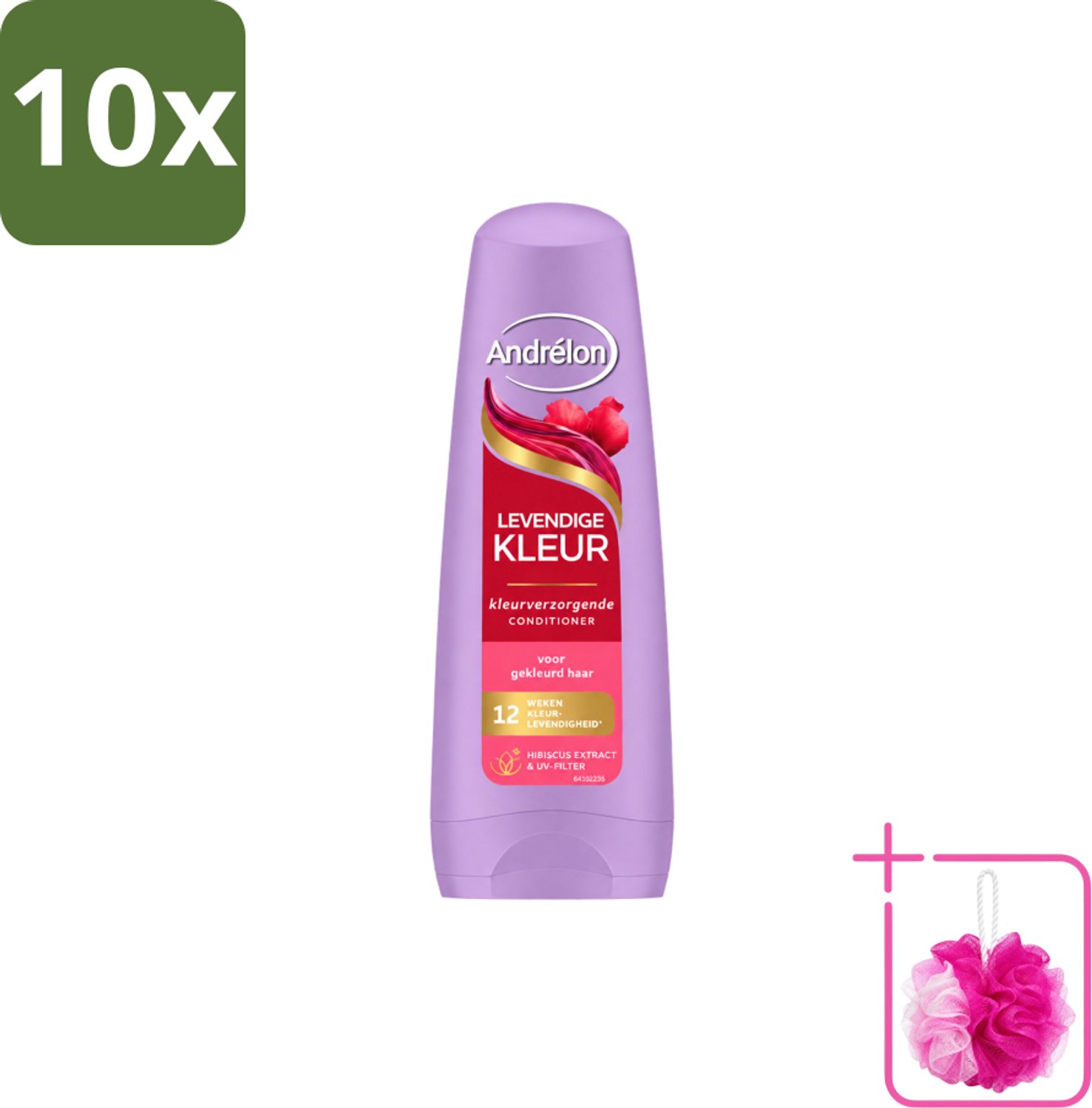 10 x Andrélon – Conditioner – Levendige Kleur – 200 ml - Bulkverpakking - Kleurvervanging - Douchemop - Haarkleur beschermen