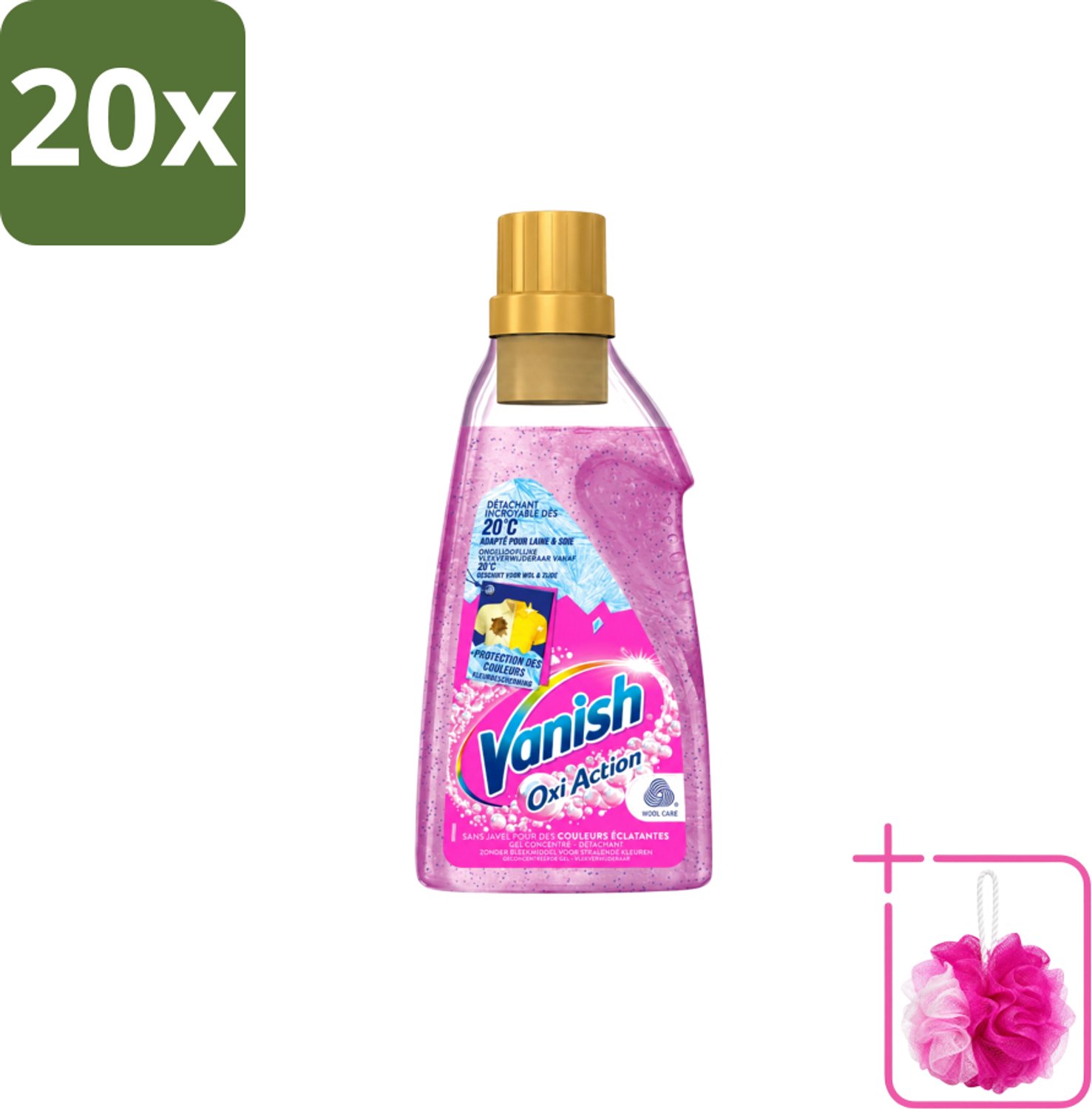 20 x Vanish – Wasbooster Gel – Oxi Action – 750 ml - Bulkverpakking - Wasbooster - Douchemop - Vlekverwijdering