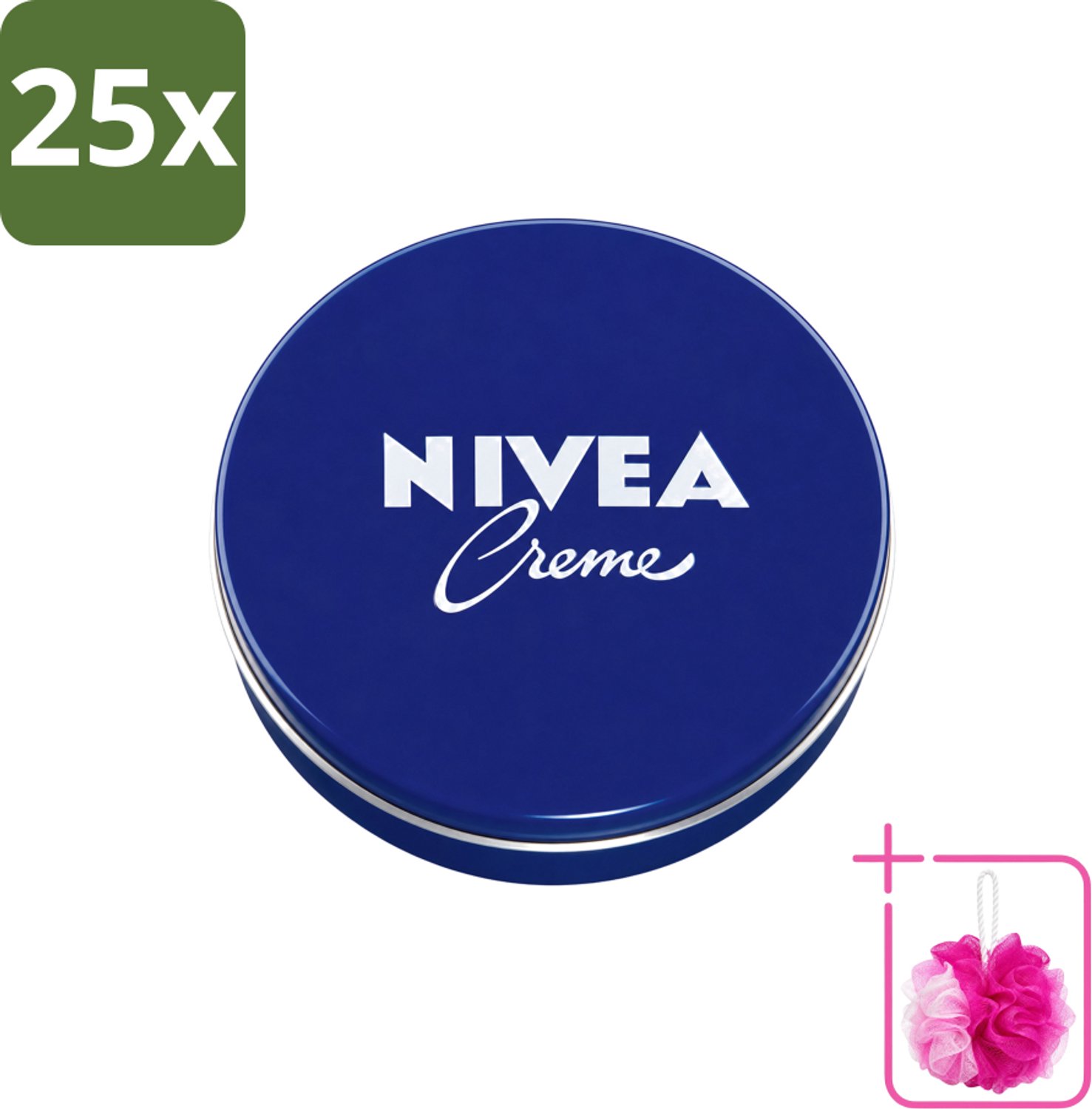 25 x Nivea – Crème – Voor Gezicht, Handen en Lichaam – 250 ml - Bulkverpakking - Nivea Crème - Douchemop - Gezichtscreme