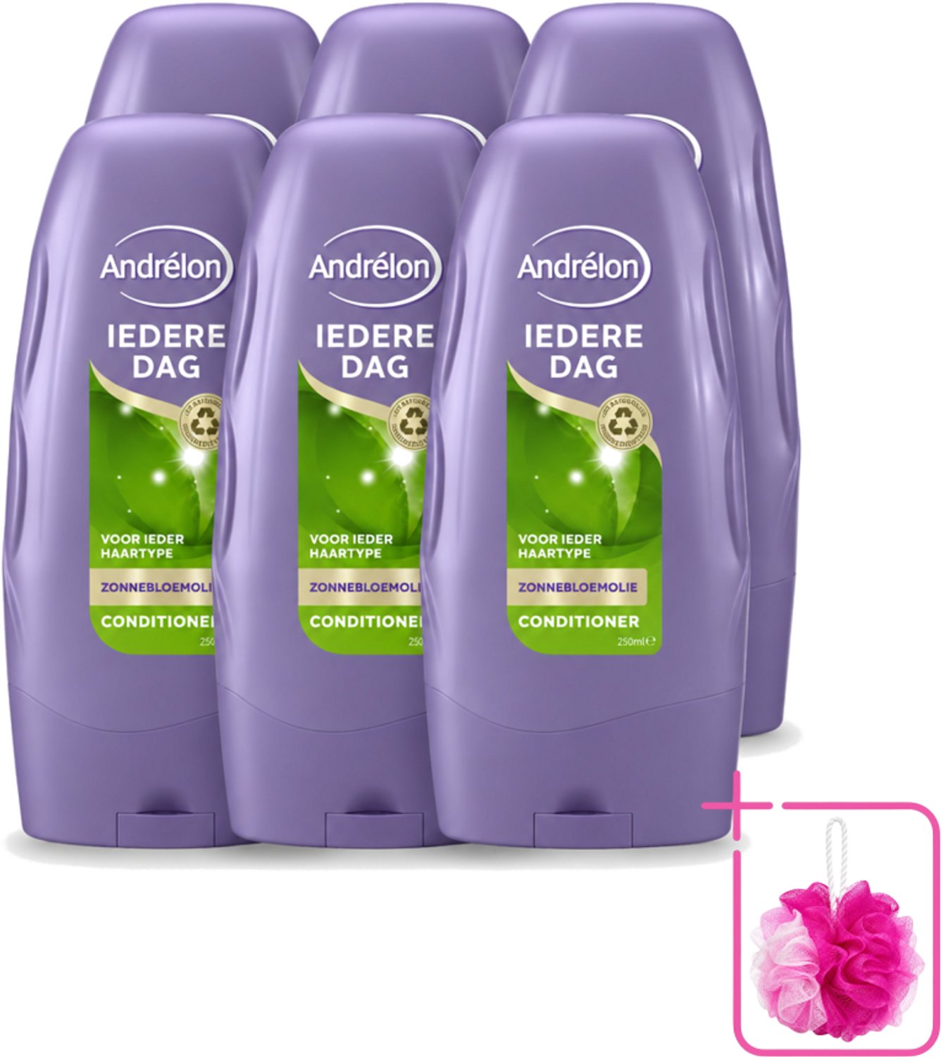 6 x Andrélon - Iedere Dag - Conditioner - Voor Dagelijks Gebruik - 250 ml - Bulkverpakking - Haarkleur - Douchemop - Haarverzorging
