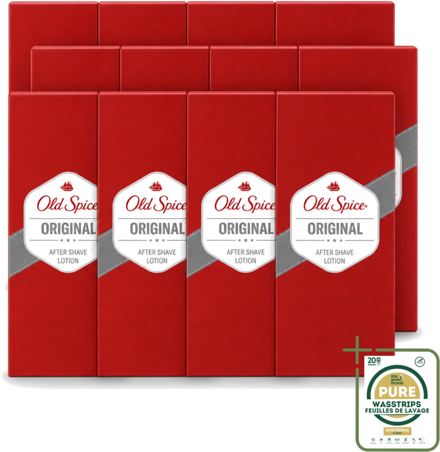 12 x Old Spice - Original - Aftershave Lotion - Verfrissend - 100 ml - Wasstrips - Aftershave Lotion - Aftershave - Mannelijke Geur - Huid Verzorging - Scheren Na