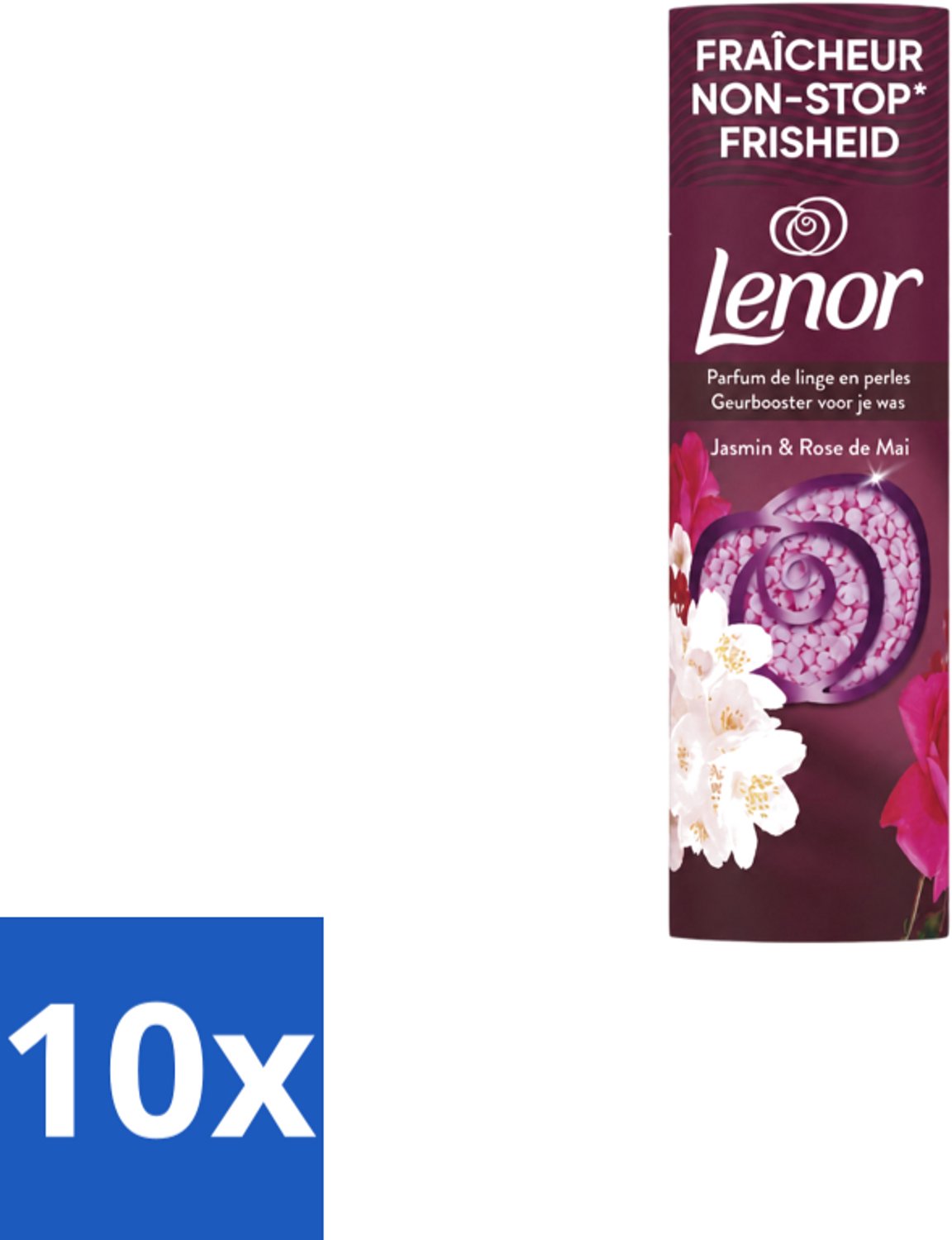 10 x Lenor – In-Wash Geurbooster – Jasmijn & Rose de Mai – 19 wasbeurten - Voordeelverpakking - 10 stuks