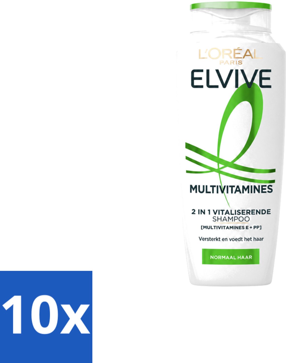 10 x L’Oréal Paris Elvive – Shampoo – Multivitamines 2-in-1 – 250 ml - Voordeelverpakking - 10 stuks