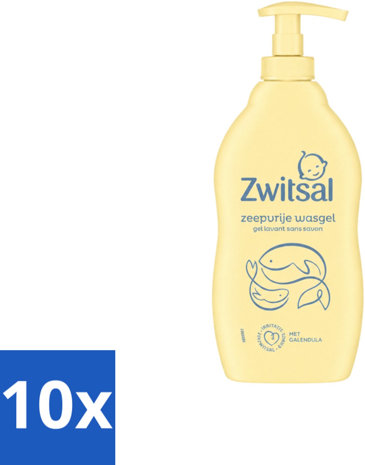 10 x Zwitsal – Wasgel – Zeepvrij – 400 ml - Voordeelverpakking - 10 stuks