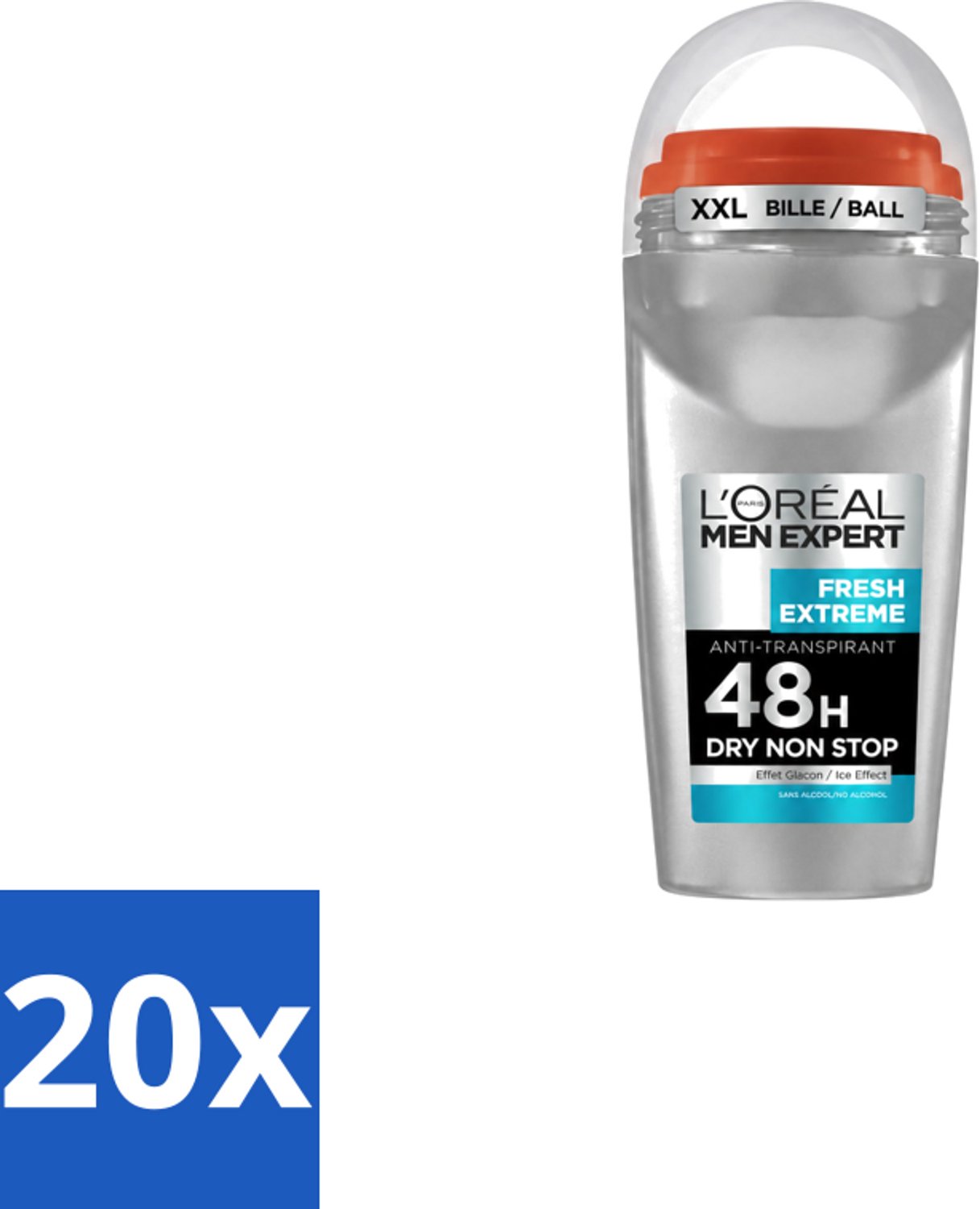 20 x L’Oréal Paris Men Expert – Deodorant Roller – Fresh Extreme 48H – 50 ml - Voordeelverpakking - 20 stuks
