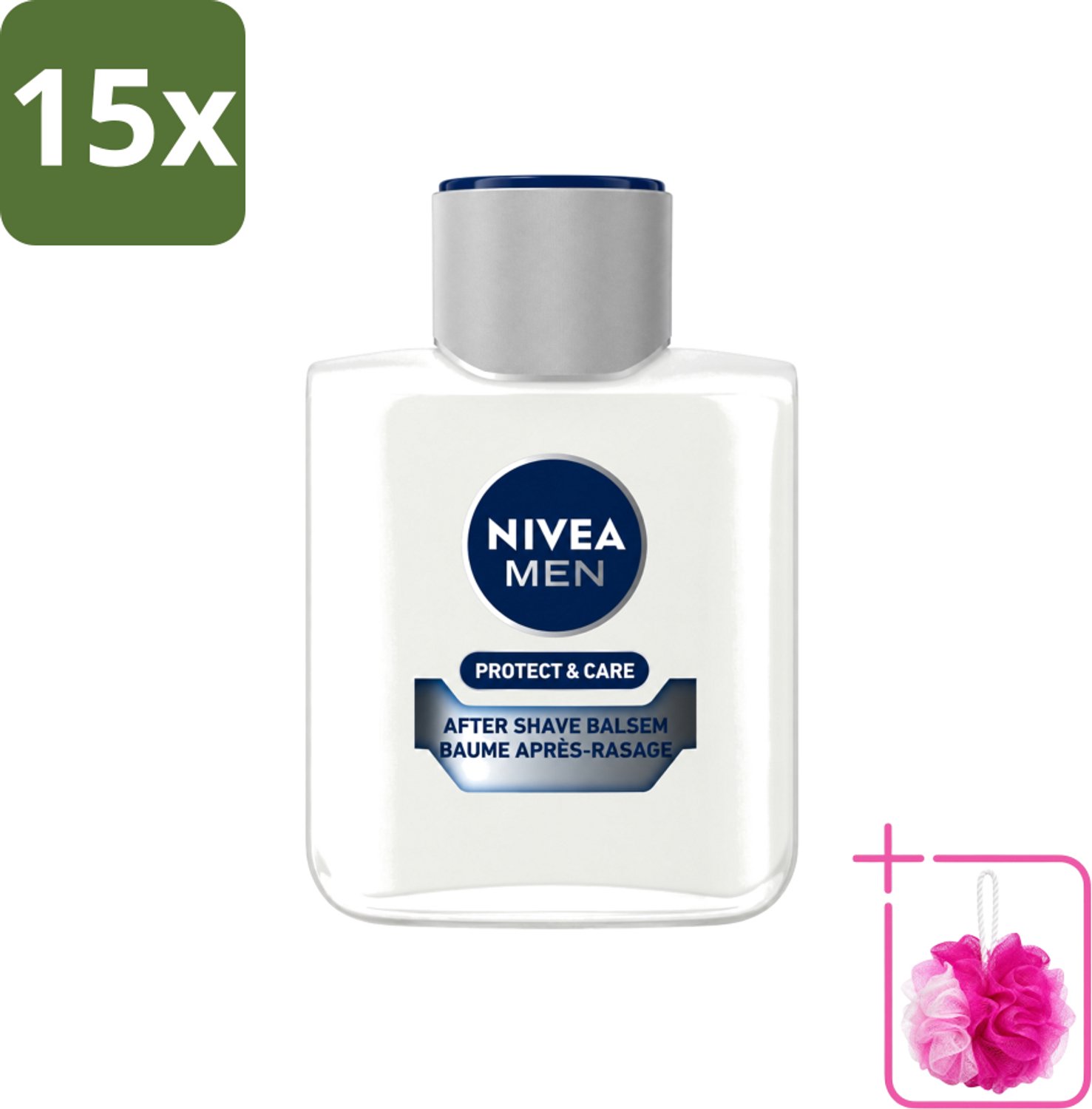 15 x Nivea - Men - Protect & Care Aftershave Balsem - Balm - 100 ml - Bulkverpakking - Aftershave balsem - Douchemop - Huid verzorging