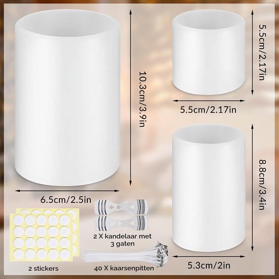 3 stuks kaarsvorm van siliconen, rond, kaarsvormen, siliconen, gietvorm, siliconen vorm voor kaarsen met kaarslont, doe-het-zelf siliconen vorm voor handwerk, ornamenten, geurkaars, handgemaakte zeep — afbeelding 2