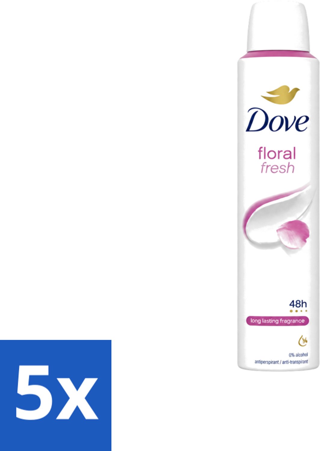 5 x Dove – Deodorant Spray – Floral Fresh – 200 ml - Voordeelverpakking - 5 stuks