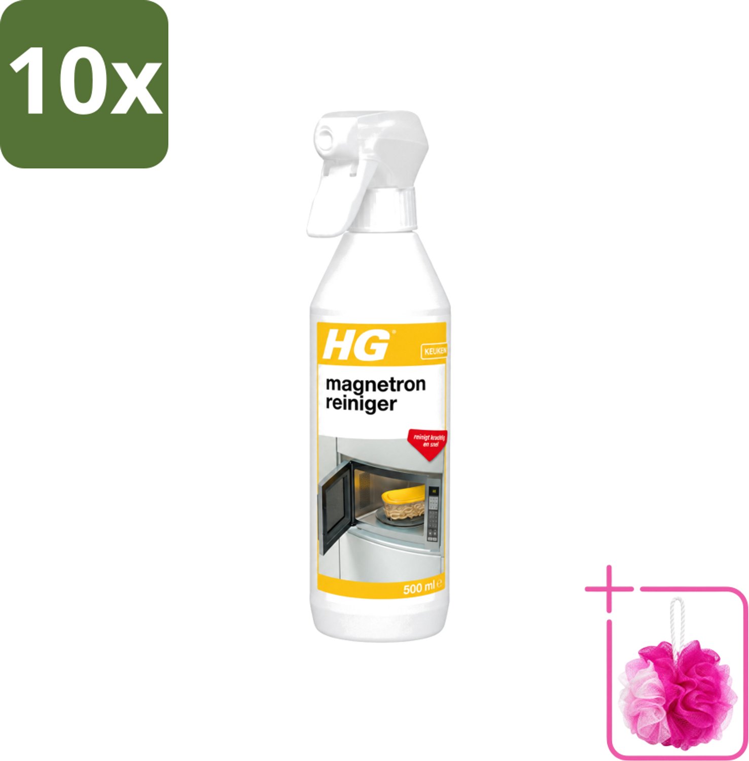 10 x HG - Magnetronreiniger - Reinigt Krachtig & Snel - 500 ml - Bulkverpakking - Magnetron reinigen - Douchemop - Magnetron reiniger