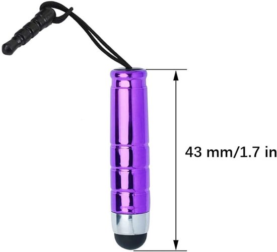 Touchpen stylus pen, universele draagbare stylus pen stylus pen touch pen met 3,5 mm jack, stijlvolle zachte kop waterdichte korte stylus voor smartphone tablet Android-apparaat, rood — afbeelding 2