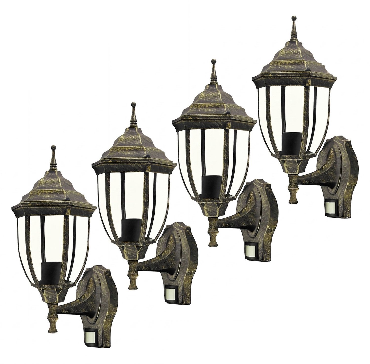 Rabalux Nizza wandlamp - Buitenlamp met bewegingssensor - vermogen 60W - 4 stuks