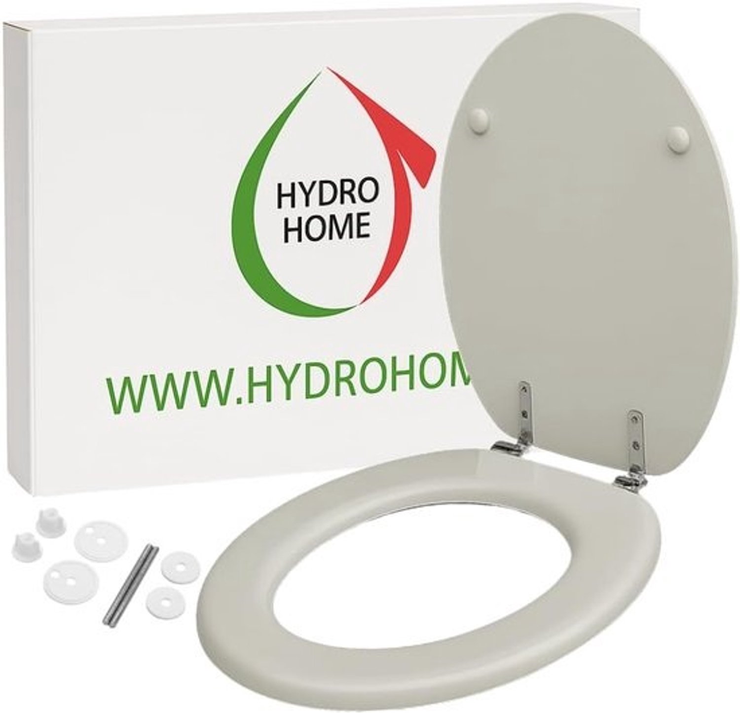 Toiletbril - Standaard deksel - Badkamer vernieuwen - Gelakt hout - 46x35 cm - Wit