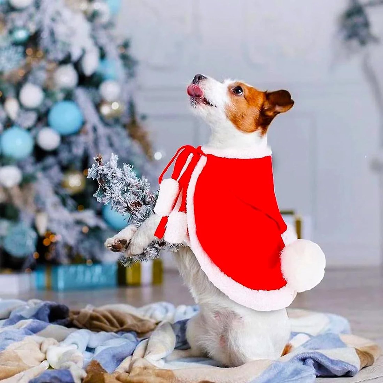 Kerstkostuum voor Huisdieren, Winterkleding voor Puppies, Feestoutfit voor Honden en Katten, Schattige Kerstkleding voor Dieren, Perfect voor Feestjes en Vieringen (L)