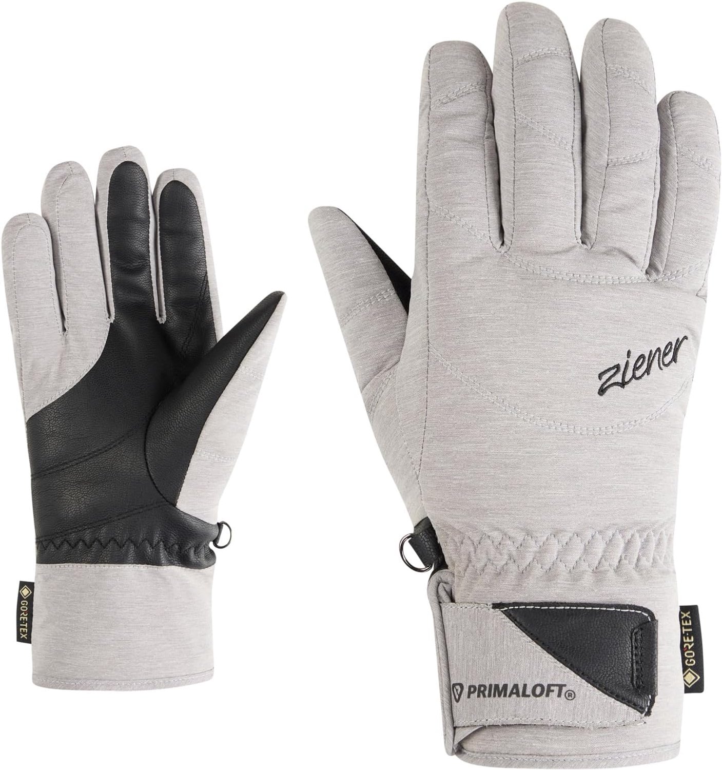 Ziener KLENN-Z Dames Skihandschoenen Gore-Tex Primaloft PFC-vrij Grijs