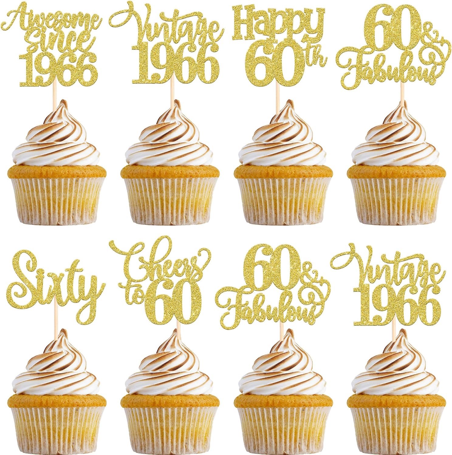 30 Cupcaketoppers 60e verjaardag