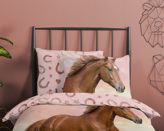 ZouZou dekbedovertrek paard - 140x200/220 - Roze - Katoen — afbeelding 2