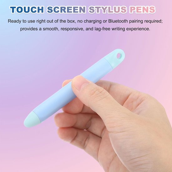 Stylus pen voor touchscreen 105 x 13 mm - blauwe kunststof - hoge gevoeligheid - krasvrij en natuurlijk gevoel - ServiceTopper — afbeelding 3