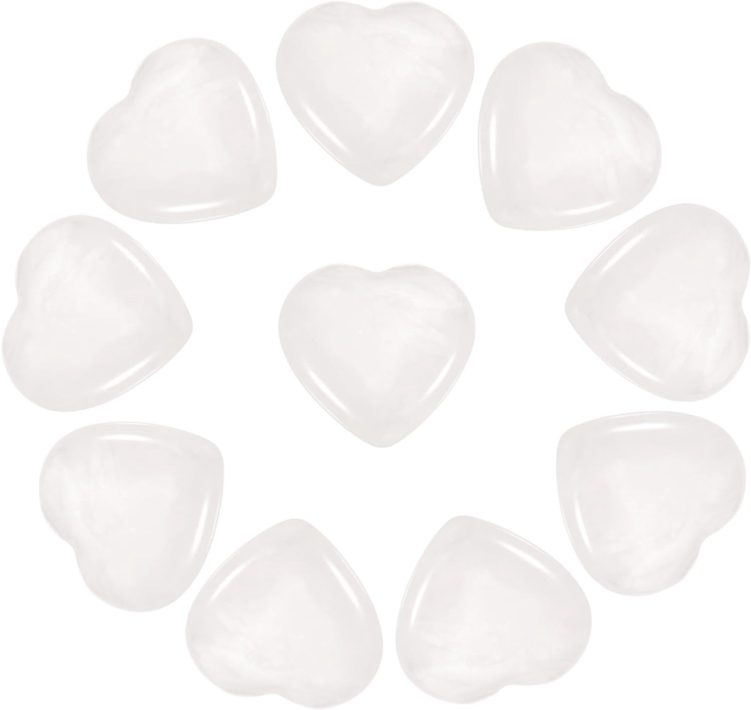 natuurlijke hartvormige kristalsteen 20x20mm - gepolijst natuursteen - gegraveerde zorgstenen - voor meditatie - 10 stuks - Vemera