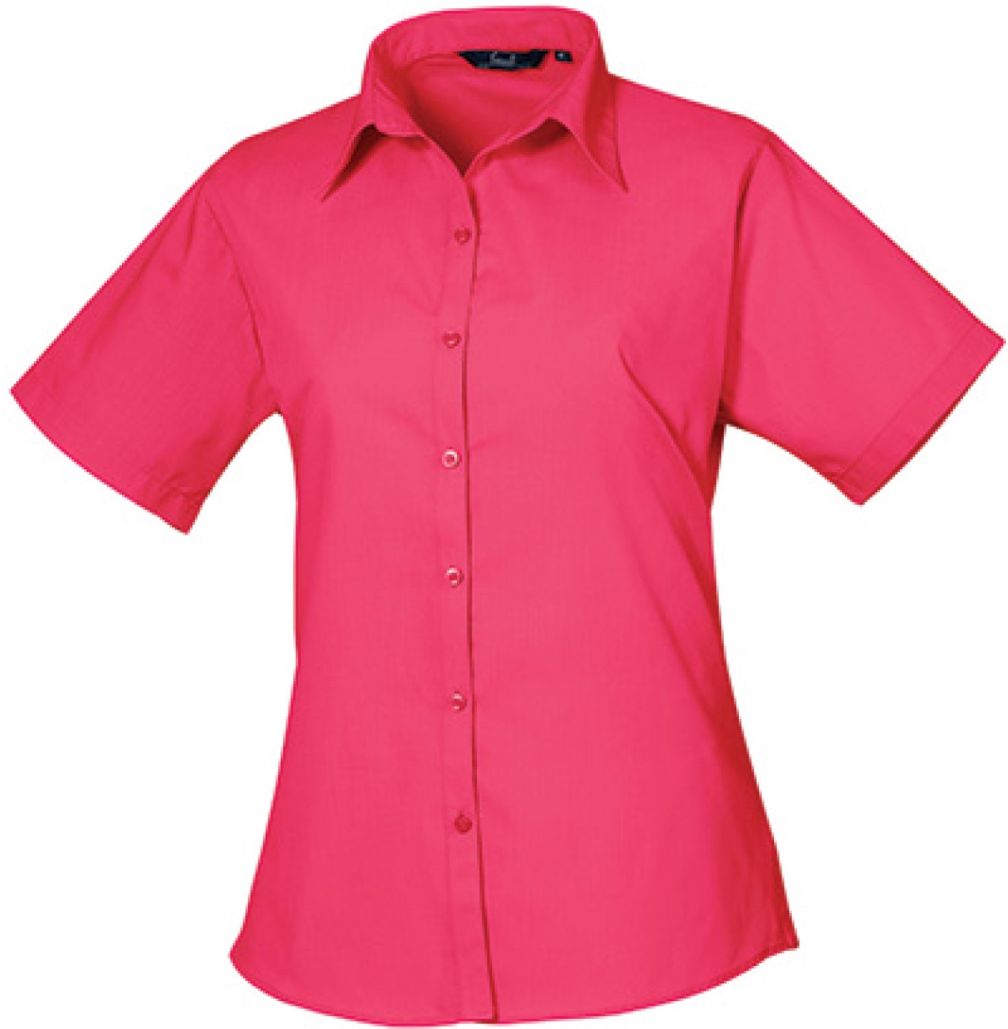 Premier Workwear - Women´s Poplin Short Sleeve Blouse - Hot Pink - 48 (3XL/20)