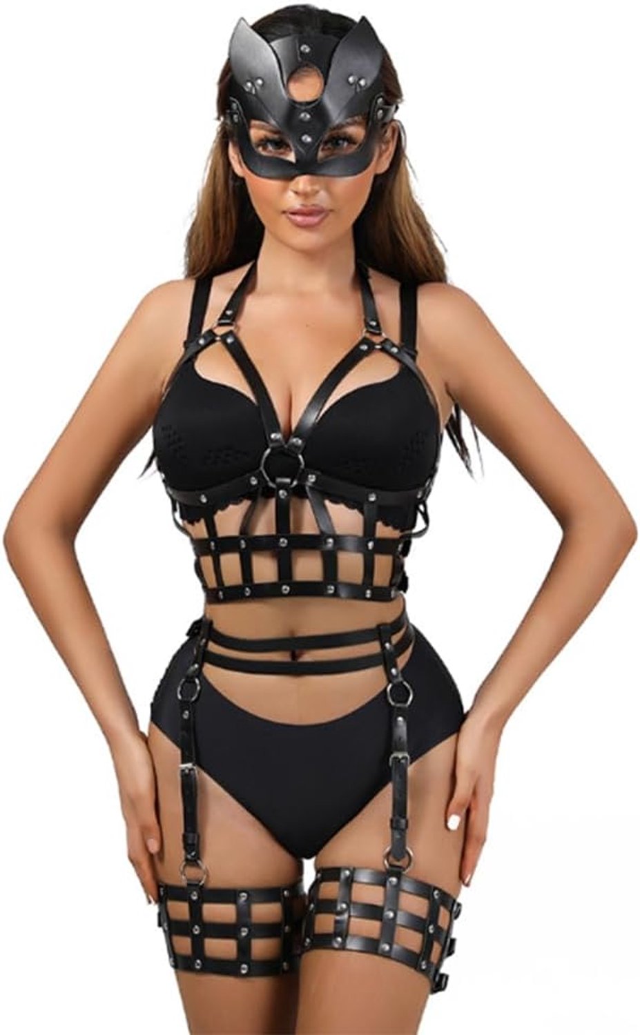 Body harness lingerie set
