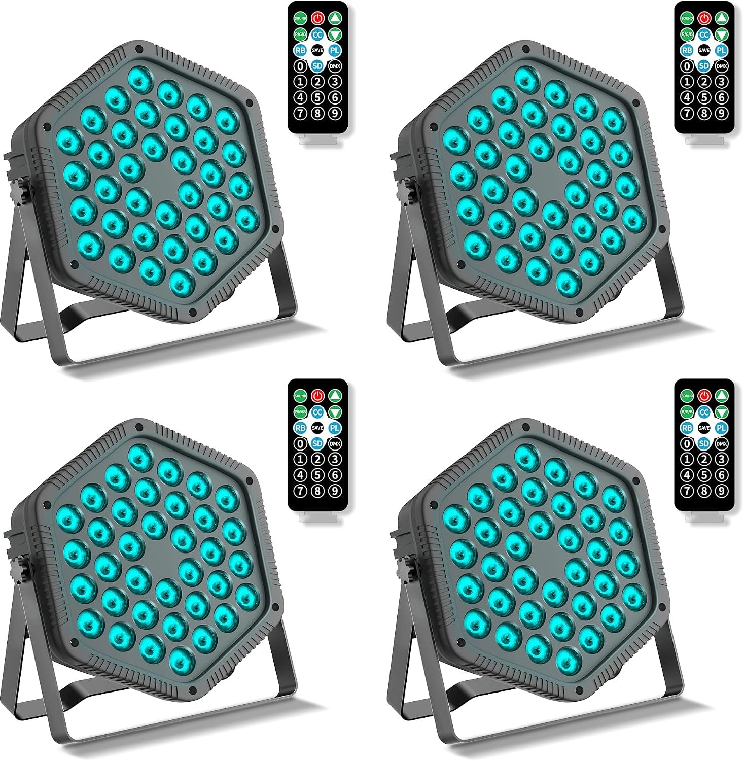 4-delig set RGB DMX bestuurd