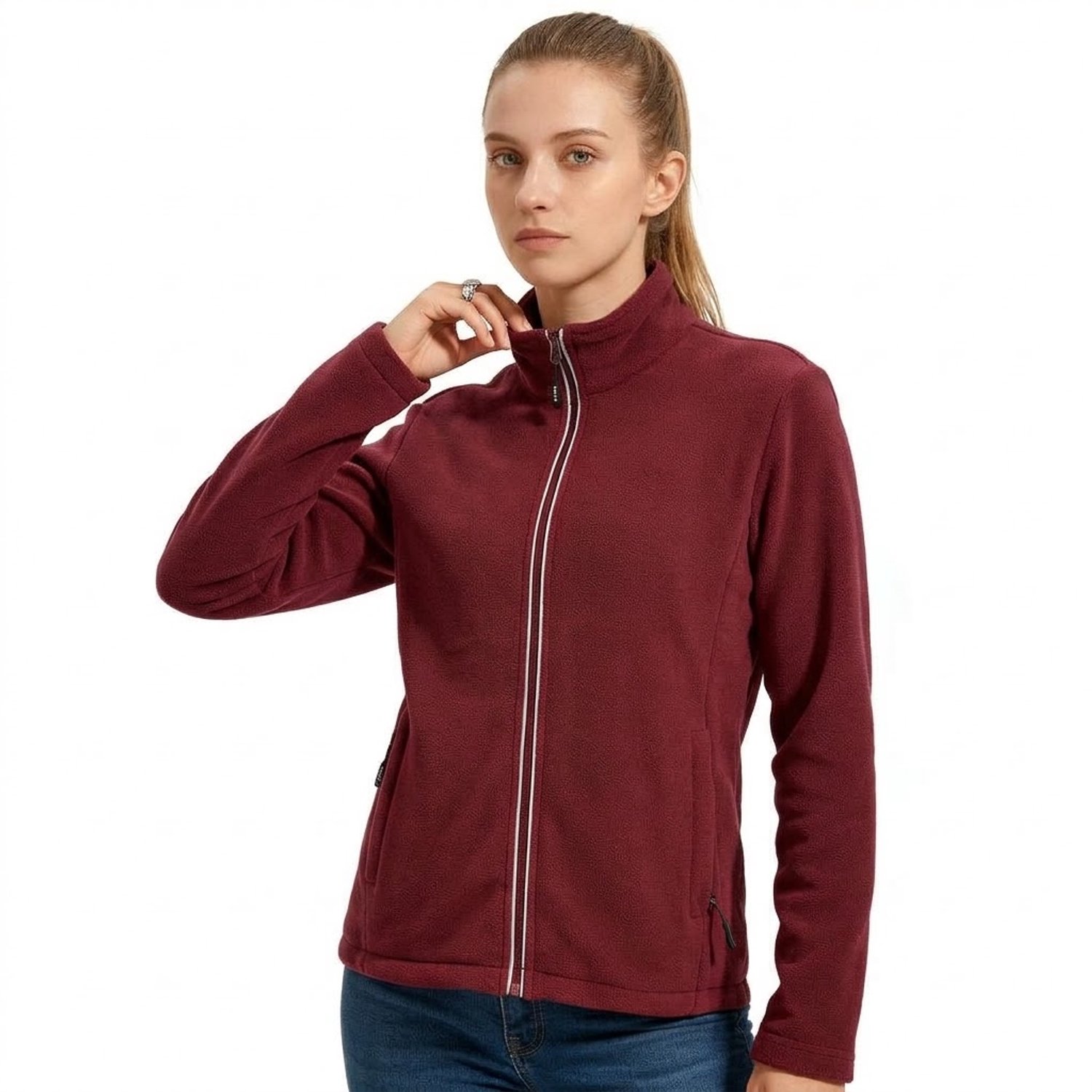 BUBW® Softshell Jas Softshell Jas Dames Winddicht Outdoorjas Warme Fleece Jas Outdoor Jas Dames Rood
