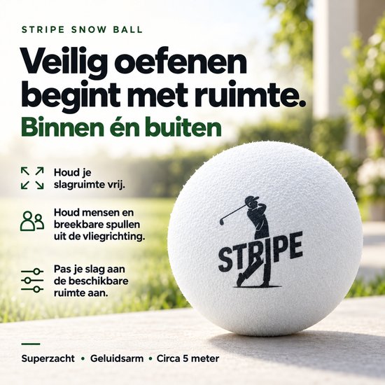 Stripe Snow Ball golf oefenballen - Zacht en geluidsarm - 16 stuks — afbeelding 3