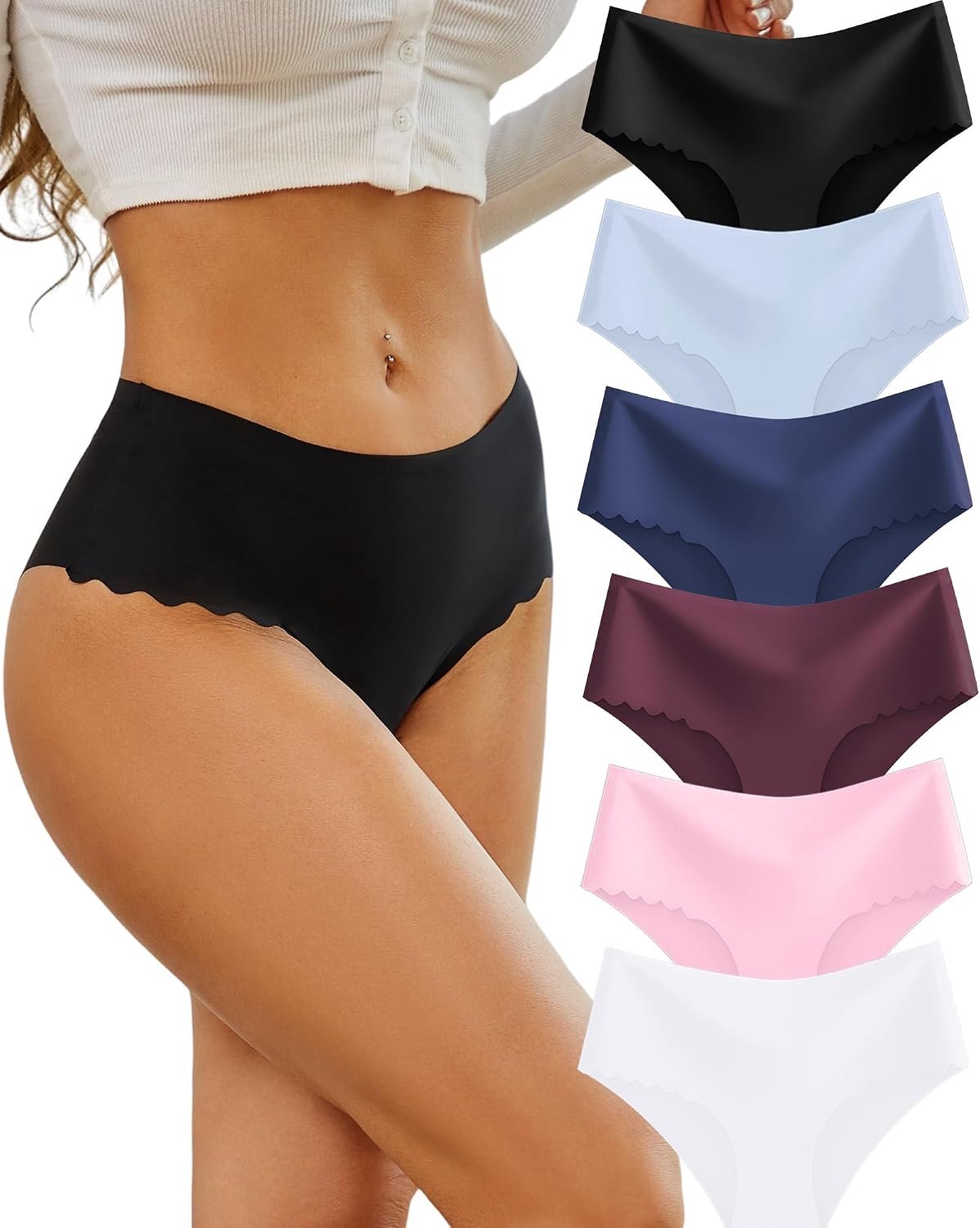 Slip dames, hoge taille, 6-delig